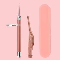 Visual Ear Wax Picker for Kids – Safe LED Lighted Curette for Gentle Cleaning | Includes Ear/Nose Tweezers for Multi-Use beige