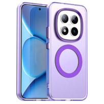 Magnetic Wireless Charging Case For Xiaomi Redmi Note 15 Pro 5G Pro+ Plus Fusion Cover Candy Colors Transparent Shell Fundas Redmi note 15 Pro 5G violetinė