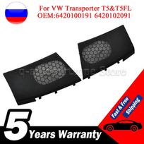 For VW Transporter T5&T5FL Dashboard Speaker Grille Set - Left & Right ABS Plastic Black Cover 7H0857227 & 7H0857228 black