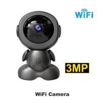 Mini WiFi IP kamera belaidė vidaus roboto kūdikių monitorius Dviejų krypčių garso judesio aptikimo vaizdo kamera V380 CCTV saugos apsauga 3MP Cam No Card juoda