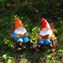 Modern Art Antique Indoor Garden Gnome Statue Resin Ornament Red/Yellow Durable Environment Friendly High Quality Home Decor (Yellow,17CMX12CMX20CM) geltona