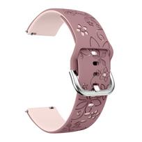 22mm Silicone Band for Amazfit Helio BIP 6 5 Balance 2 1 Universal Engraved Flower Strap for Amazfit BIP 6 5 Strap Accessries Cheetah Pro gray