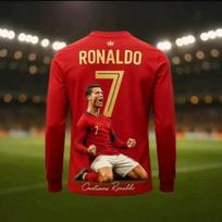 Long Sleeve T-Shirt, Cristiano Ronaldo #7 Football Fan Graphic Tee 5XL red