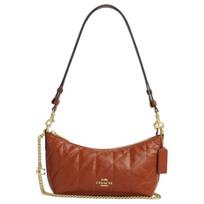 Coach Caitlin 24 Quilted Detail Top Zip Closure Leather Shoulder Bag Medium Women shoulder bag Cinnamon CEW99-IMYW7 Basic Set (Bag+Dust Bag) gray