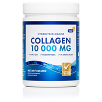 Swedish Nutra - Hydrolyzed Marine Collagen 10 000 mg, grynas jūrinis kolagenas milteliais (be skonio),  300g