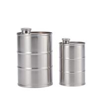 Portable Stainless Steel Wine Pot - Outdoor Camping Cylindrical Design 350ml sidabras