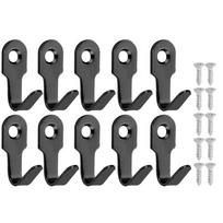 20/10 rink. Mini nerūdijančio plieno kabliukai su varžtais, raktų laikiklis, sieniniai J formos kabliukai, virtuvės reikmenys, vonios įranga Black 10pcs