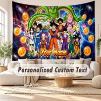 Custom Name Wall Hanging Tapestry,Dragon Ball Decorative Backdrop Tapestry For Dorm Home 150cmx200cm