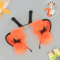Žalias ateivių katės ausų lankelis su uodegos rinkiniu Cosplay Anime Konvencijos Kostiumo Aksesuaras Pliušinis gyvūnas Teminis Alien Cat Ear Headband - Orange orange