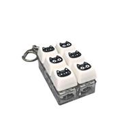 with Metal Buckle Keyboard Keycap Key Chain Crispy Rebound Voice Keyboard Fidget Toy  Gift with Light-Style I