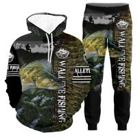 Vyriškas Hoodie Rinkinys Meilė Forelių Žvejybai 3D Spausdinimas Puloverio Hoodie Rinkinys Harajuku Stiliaus Laisvalaikio Striukė Džemperis Bėgiojimo Sportinis Kostiumas 2XL gray