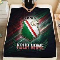 Custom Name Legia Warsaw Flannel Blanket, High quality Comfortable for All Seasons, Home Decor, Warmth and Comfort 130cmx150cm