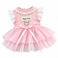 Lace Tutu Cat Princess Dresses Pink Puppy Skirt Cute Cat Dress  Daily Wear M rožinė