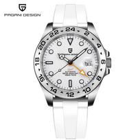 Pagani Design New Men's Diver GMT Automatic Mechanical Watch 42mm Sapphire 100m Waterproof Watch PD1682 Pearl DG5833GMT white