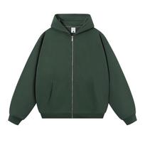 Gram zipper hooded sweater cardigan loose brand hooded sweater solid color jacket terry XXL black