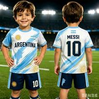 Specialus leidimas Messi 10 Futbolo Marškinėlių Šortų Rinkinys Moterims Vyrams Harajuku Argentinos Gerbėjo Marškinėlis ir Šortai Vasaros Vaikams 2 Dalių Rinkinys 120 white