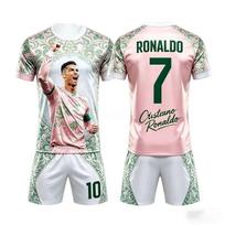 Cristiano Ronaldo 7# Commemorative  Fans Jersey Men Women and Kid's Breathable Quick Dry Football T-shirt Shorts Set 160