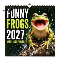 Calendar for Dormitory 2027 Funny Frog Wall Calendar, Cute Animal Illustration Monthly Planner Practical Gift Colleagues Home Office, Mark A yellow