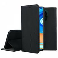 Juodos spalvos atverčiamas dėklas "Smart Magnet" telefonui Xiaomi Redmi Note 9