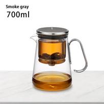 700ml Glass Teapot Stove for Bonston, Borosilicate Clear Teapot with Removable Stainless Steel Strainer, Home, Gift gray
