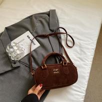 Retro portable pillow small square bag women's autumn new trendy fashion shoulder messenger bag gray