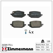 ZIMMERMANN 26589.175.4 Stabdžių trinkelių rinkinys, diskinis stabdys
