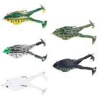 5Pcs Fishing Lures Soft Artificial Frogs Fishing Trout Fishing Lures Double Propellers Colorful Large Feet Swimbaits Set 1 gray