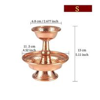 Buddhist Tribute Guardian Cup,Red Copper,Layer Two Handicraft Hammer Tibetan Buddhism Holy Water Plate,Desktop Decorative , 1Pcs brown