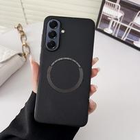 Magsafe Magnetic Wireless Charging Case For Samsung A56 A36 A26 A16 Galaxy A55 A35 A25 A15 A54 A34 A24 A14 Plain Leather Cover Galaxy A54 black