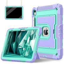 Anti-Slip Rugged Stand Case for IPad A16 11th 2025 10th 10.9 2022 10.2 7th 8th 9th  Air 7 4 5 6 M2 M3 Mini 6 7 Pc Silicone Cover iPad Air7 11 M3 2025&with shoulder straps black