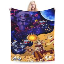 Funny Sundrop And Moondrop fnaf Blanket Lightweight Thin Flannel Comfortable Throw Blanket Machine Washable Size: 75*100cm, Weight: 230 GSM black