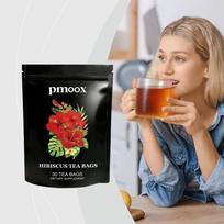 Hibiscus Rose Tea Bags, Refreshing and Soothing Herbal Tea, Post-Meal Digestive Aid, Mild and Nourishing less