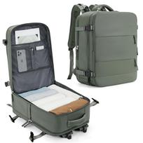 Easyjet Cabin Bag 45x36x20 Backpack, 40x20x25 Ryanair Carry-Ons, Women/Men Aeroplane Travel Backpack, Cabin Size Laptop Backpack Large žalia