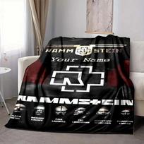 Custom 1pc Rammstein Metal Music Band Blanket, Soft And Comfortable Blanket, Casual Warm, Camping Travel Blanket, Birthday Gift Q9122008 80cmx120cm gray