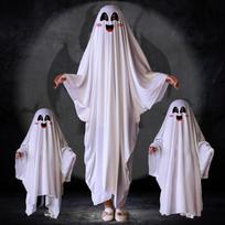 Halloween Ghost Costume Set With Face Mask Accessory Kids Adults Party Dress Up Prop L 146cm gray