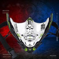 Cyberpunk Half Face Mask With Mechanical Style For Halloween Costume Cosplay Party Silver white