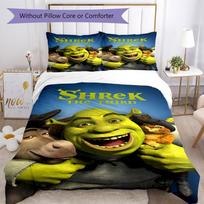 3 vnt. Šreko patalynės komplektas Užsegimas užtrauktuku Apima 1 antklodės užvalkalą ir 2 pagalvių užvalkalus, minkštas ir patogus visais metų laikais. 135cmx200cm blue