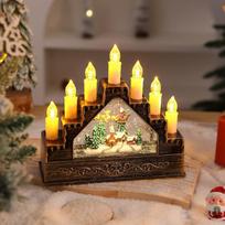 Santa Claus Christmas Music Box Lantern with Snowfall Effect – Festive Home Decor & Gift black