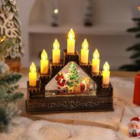 Santa Claus Christmas Music Box Lantern with Snowfall Effect – Festive Home Decor & Gift