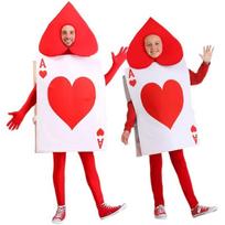 Halloween new spades poker cards red onesie party costume funny costume kids' one size (fits height 120-150cm) red