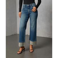 Women S Straight Leg Denim Jeans Casual Fashion Rhinestone Washed 89328 XL mėlyna