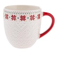 Baltos spalvos iš porceliano puodelis 630 ml Knitting – Dakls