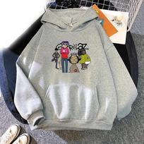 Nauja grupė Gorillaz Džemperiai su spauda Unisex Moteriški Gatvės stiliaus Džemperiai Harajuku Dideli Puloveriai Unisex Sportiniai kostiumai Drabužiai L gray