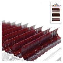 Karamelinės spalvos Karamelinės spalvos blakstienos Naminio audinės individualios blakstienos Dirbtinės blakstienos Blakstienų priauginimas D-Burgundy brown