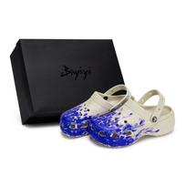 Crocs Classic Platform Clog 811 Manufacture Vortex Live Special Shoe Box Fluid Splash Ink Personality Hole Shoes Women's 36-37 black
