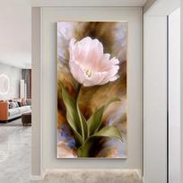 Abstract Pink Tulip Canvas Painting Flower Posters and Prints Wall Art Picture for Living Room Cuadros Decor Modern Decorative Prints 40x80cm NoFrame gray