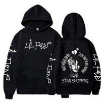 Raperis Lil Peep Cry Baby Hoodies Vyriški Drabužiai Mada Vintažiniai Hip Hop Stiliaus Laisvi Megztiniai Laisvalaikio Harajuku Hoodie Streetwear M black
