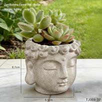 Creative Buddha Statue Flowerpot Green Potted Plants Container Home Courtyard Garden Decor Resin Handicrafts Ornament gray