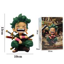 One Piece 13cm Anime Figure One Piece Monkey D Luffy Roronoa Zoro Cute And Charming Playthings Q Figural Nendoroid Car Decoration PVC Model Present beige