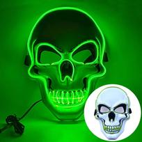 Horror Halloween Skull Mask Halloween LED Light LED Cold Light Mask Cosplay Costume Luminous Skull Mask Party Makeup Ball šviesiai žalios spalvos